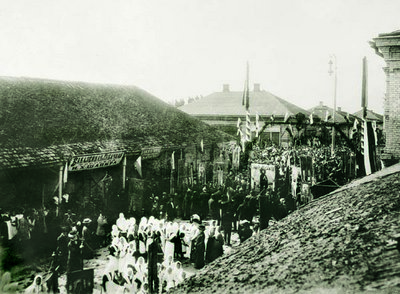 5.Речица. Крестный ход с мощами преп.Евфр. Фото 25 апреля 1910 г.